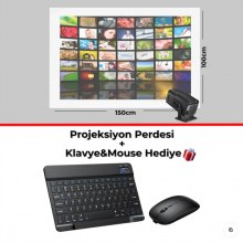 PROJEKSİYON PERDESİ + KLAVYE + MAUSE SET PROJEKSİYON PERDESİ + KLAVYE + MAUSE SET